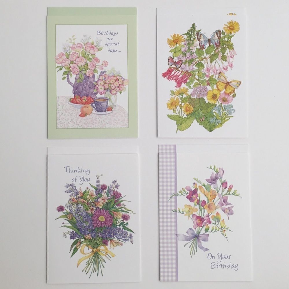 Vintage Current Birthday Cards Bundle/Lot 8 Floral Design Printed in the USA